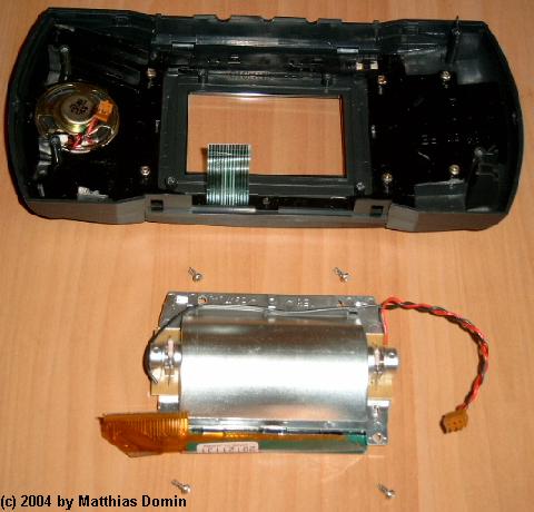 screen removed from top shell